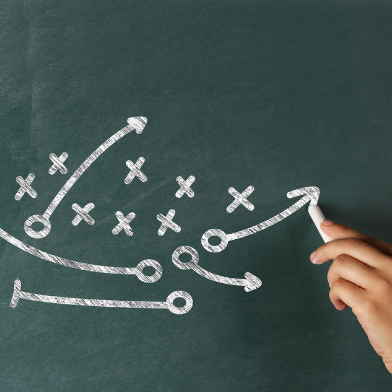 plan on a blackboard