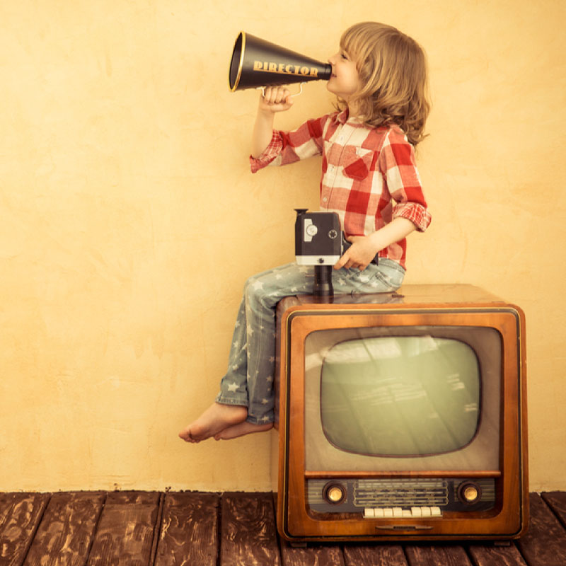child with megaphone