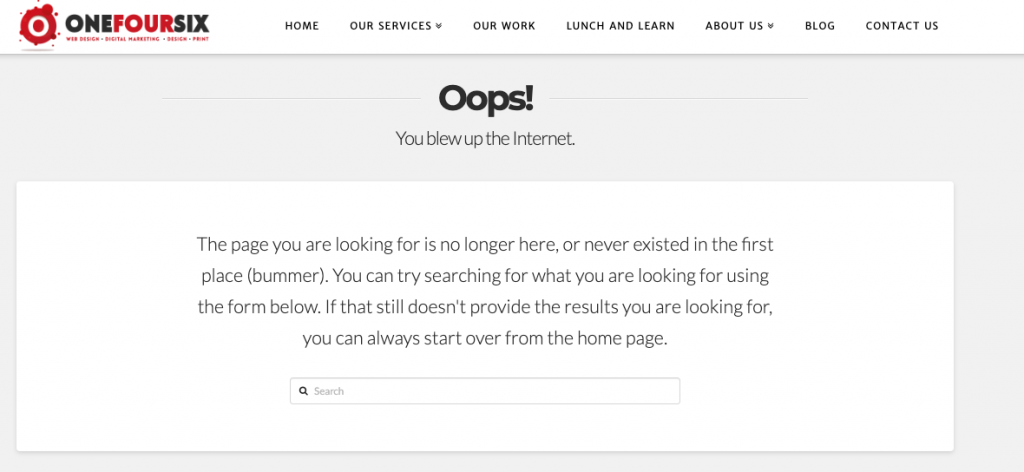 a broken web page