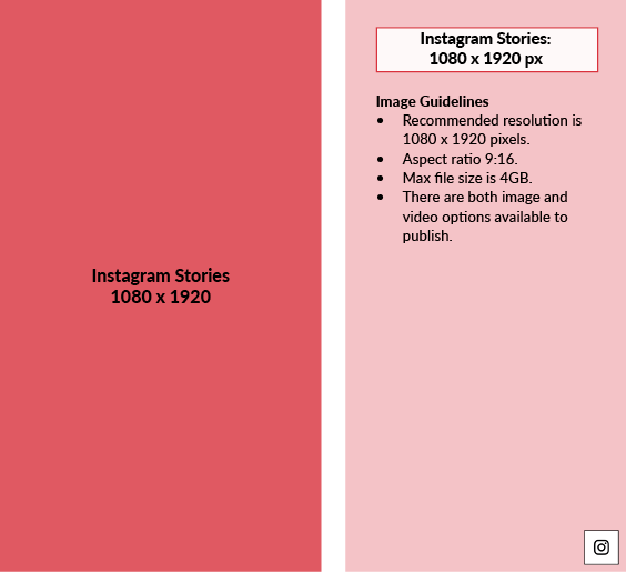 Recommended image size for your Instagram stories.