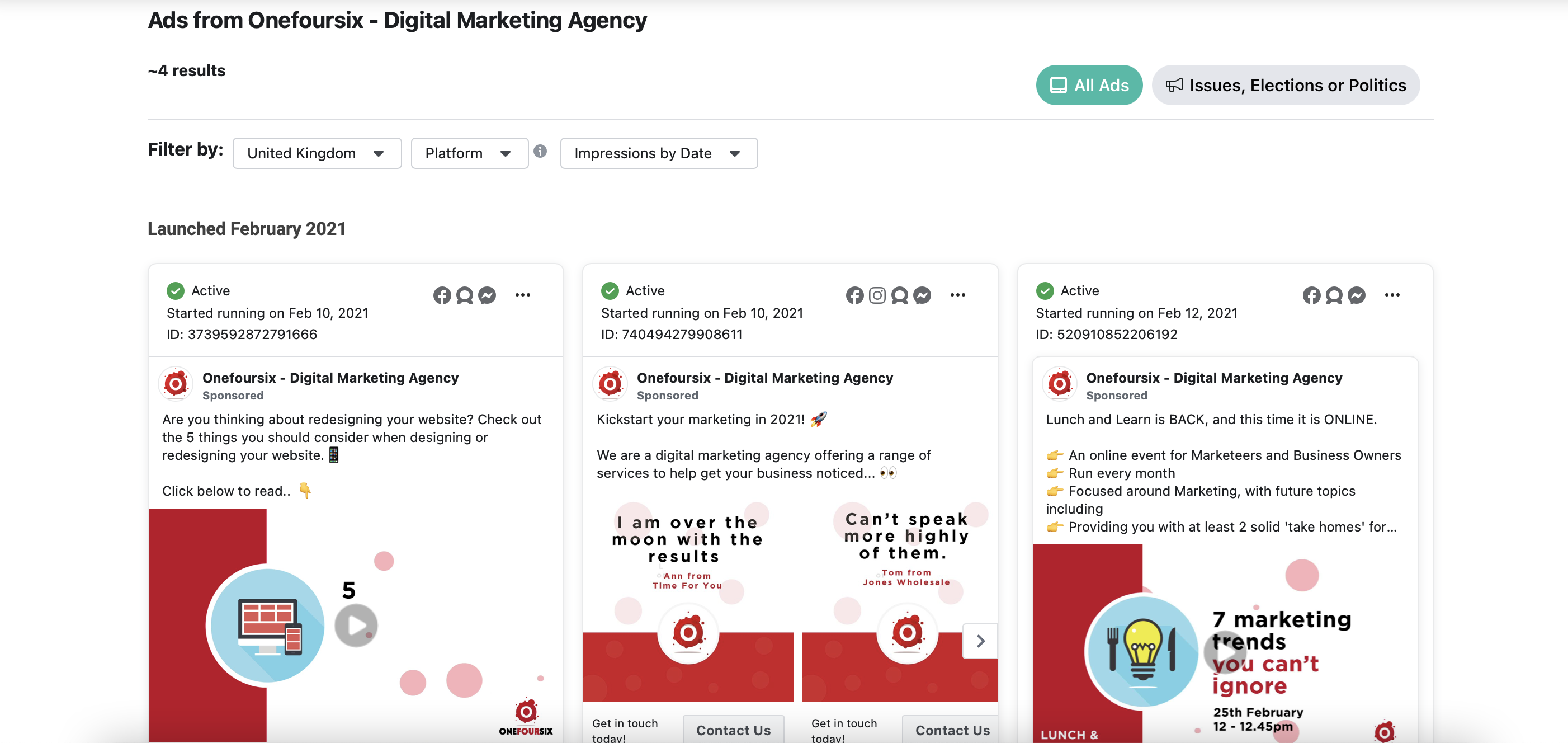 onefoursix Facebook ad library